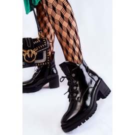 Vinceza Lackade Varma Snörstövlar Svart Ragnhild 2