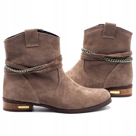 Olivier Kvinnors isolerade stövlar med kedja Luna beige brun 2