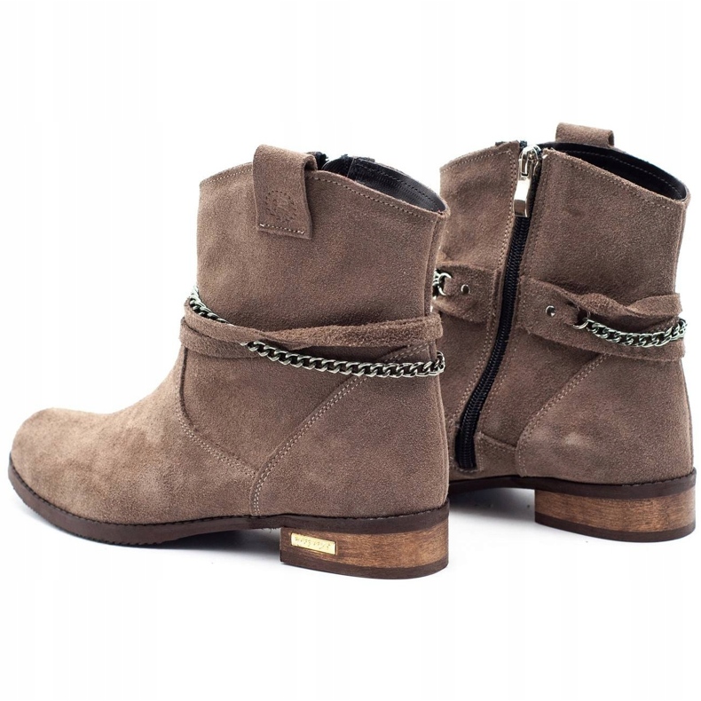 Olivier Kvinnors isolerade stövlar med kedja Luna beige brun 3