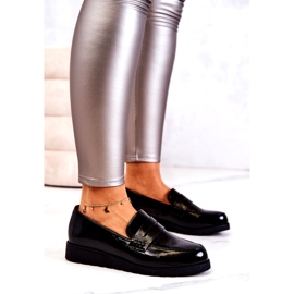 La.Fi Black Patent Wedge Mockasiner svart 1