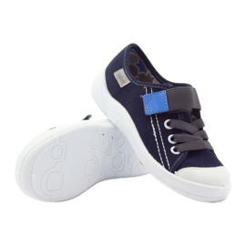 Tofflor pojksneakers, rovor, Befado 251x047 vit mångfärgad blå grå 4