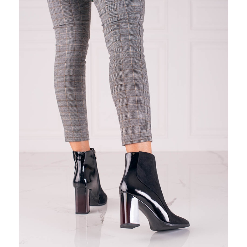 Shelovet damstövlar på en hög stolpe svart 2