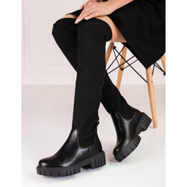 Kvinnors musketörer med en flexibel ovandel Shelovet svart 1