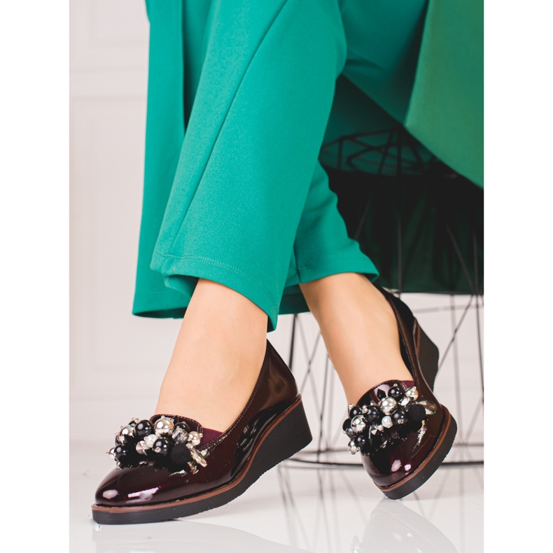 W. Potocki Eleganta skor på Potocki-kilen röd 2