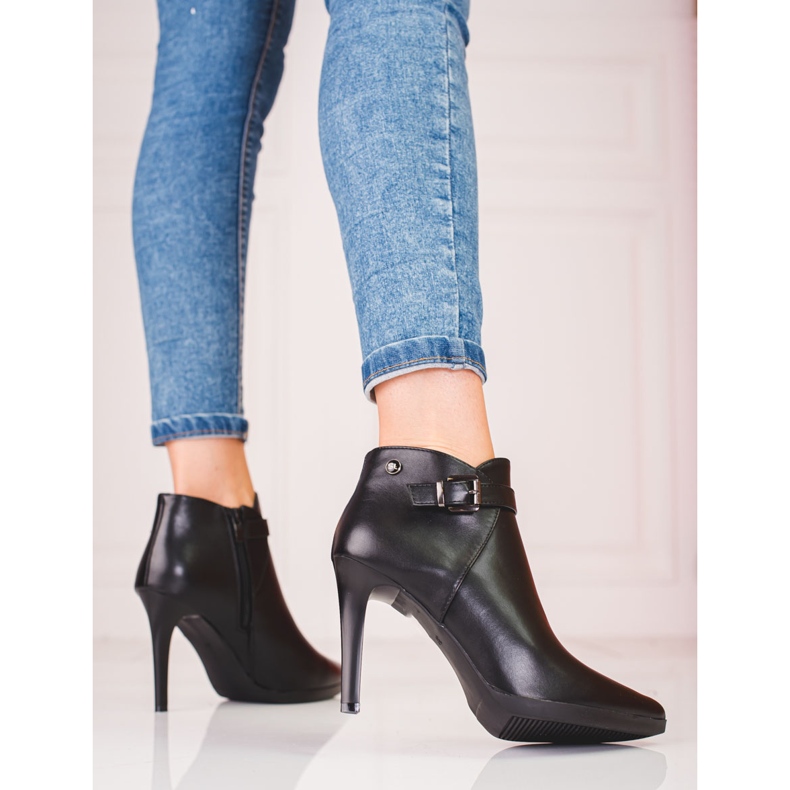 Eleganta stövlar på hög klack från Sergio Leone svart 2