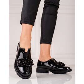 Damlackade skor på Shelovet-plattformen svart 1