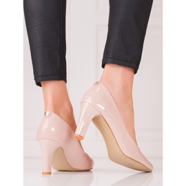 Beige Shelovet pumps för kvinnor, lackerade 1
