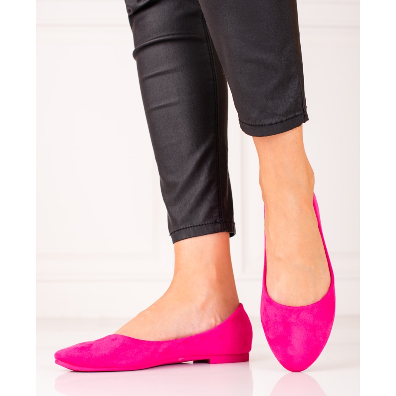 Bekväma Shelovet ballerinor i mocka rosa 1