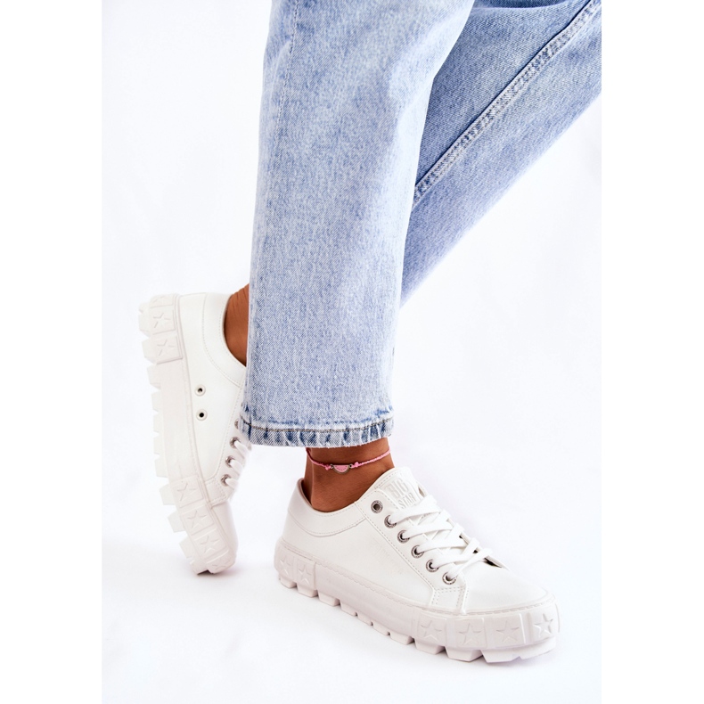 Fashionabla lädersneakers Big Star KK274142 Vit 2