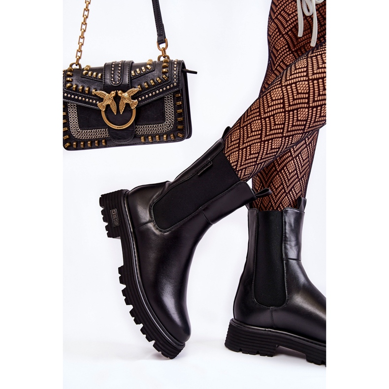 High Warmed Slip-on Booties Jodhpur boots Big Star KK274500 Svart 2