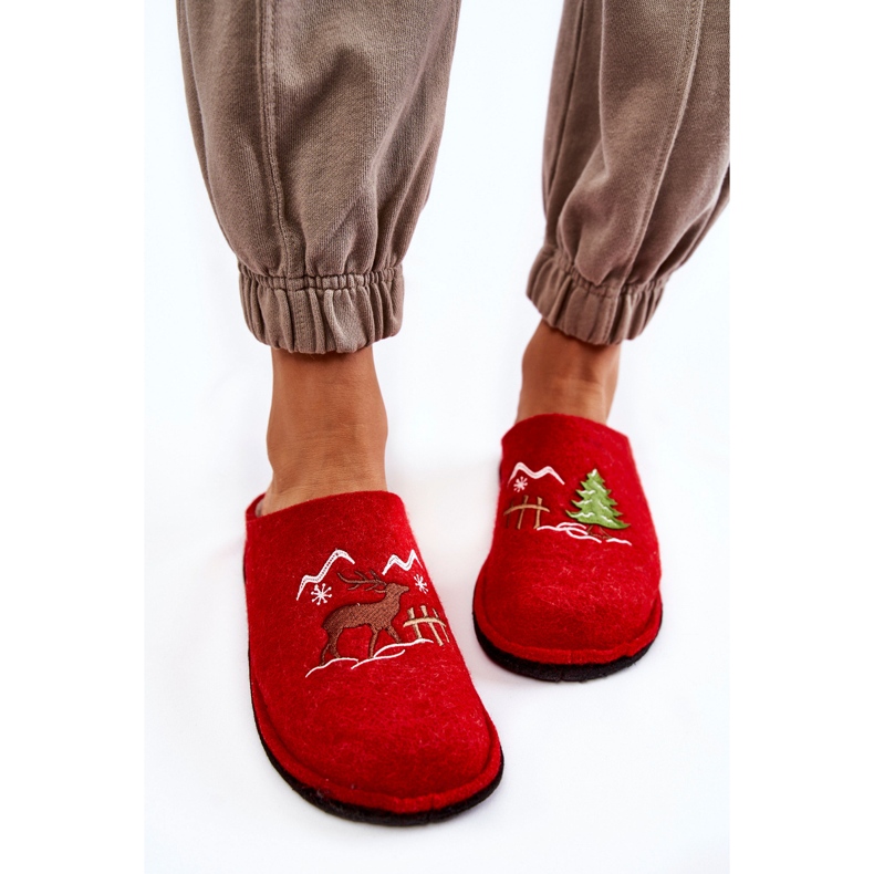 Inhemska tofflor Big Star KK276017 Röd-Beige 2