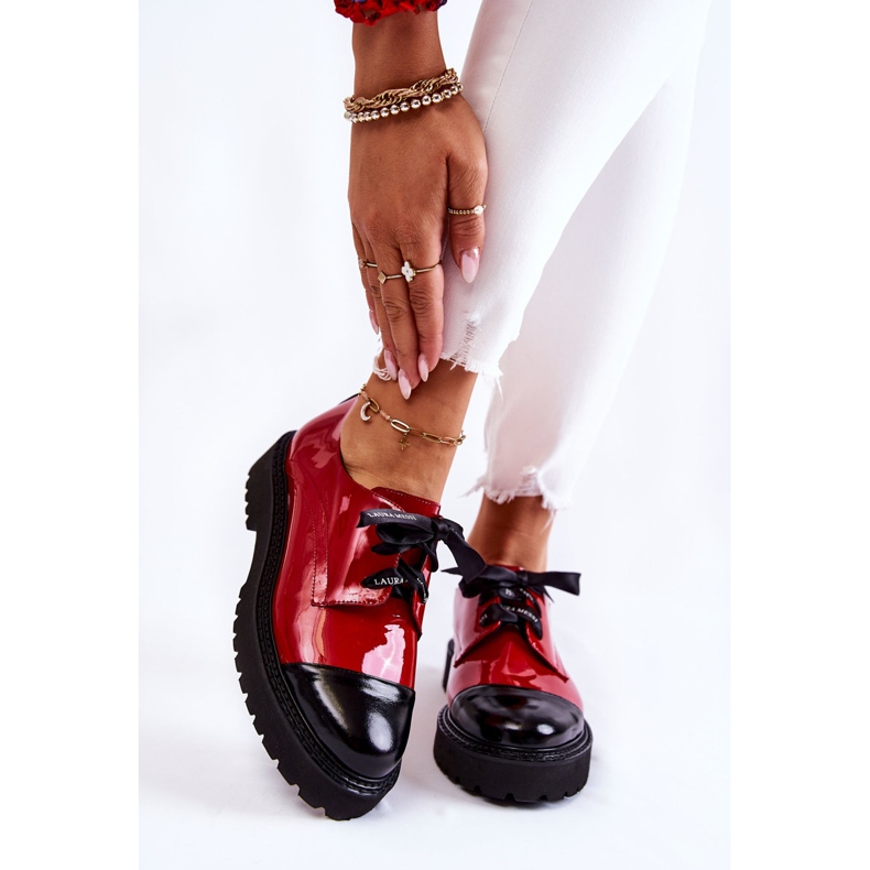 Lackade snörskor Laura Messi 2441 Röd 1