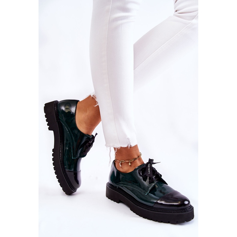 Lackade snörskor Laura Messi 2441 Grön 2