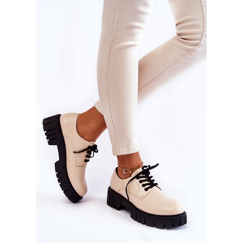 Fashionabla läderskor La.Fi 210013BE-PU Beige 2