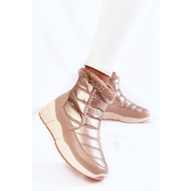 PE1 Snöskor för kvinnor med dragkedja Guld-Beige Senia brun 2