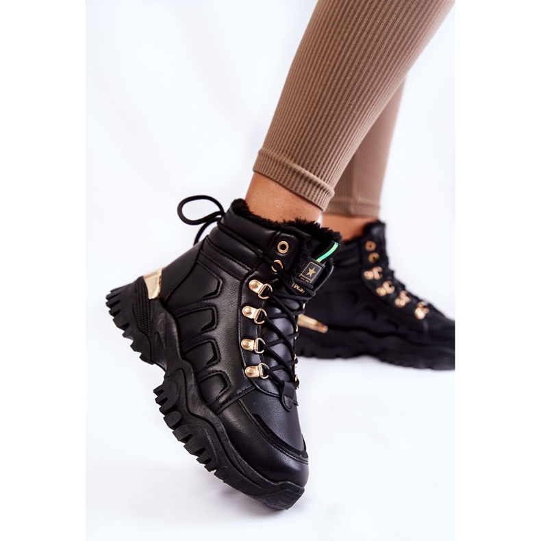 PE1 Kvinnors varma stövlar på plattformen Svart Ofelia 2