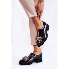 PA2 Eleganta lackade skor med svart och grå Cindy dekoration 2