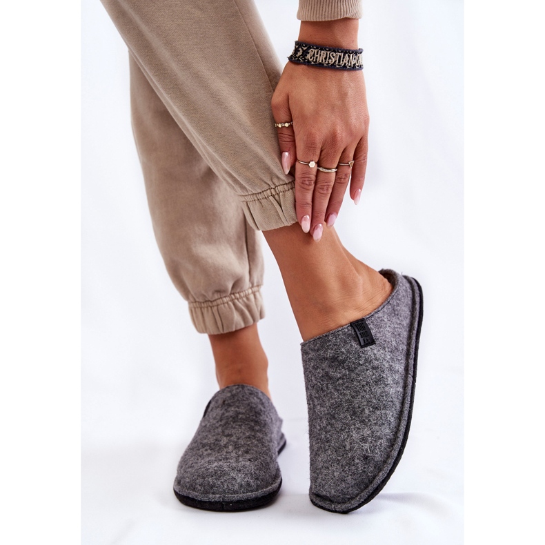 Klassiska tofflor damer i filt Big Star KK276014 Grå 1