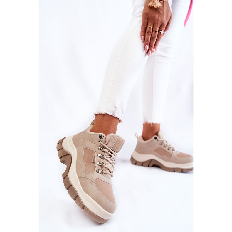 Dam Trekking Skor Trappers Memory Foam Big Star Beige KK274363 2