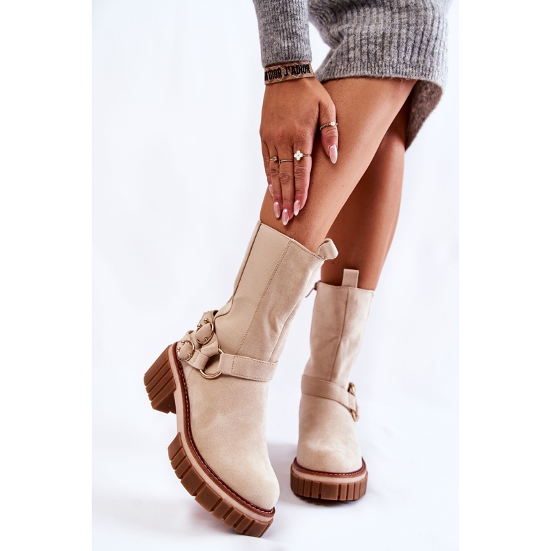 Dammocka Warm Boots Workers Beige Brinnon 1