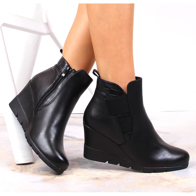 Svarta varma kilstövlar för kvinnor Svart Filippo PAW386 1