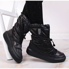 Snowboots metallic, slip-on svart Big Star KK274193 1