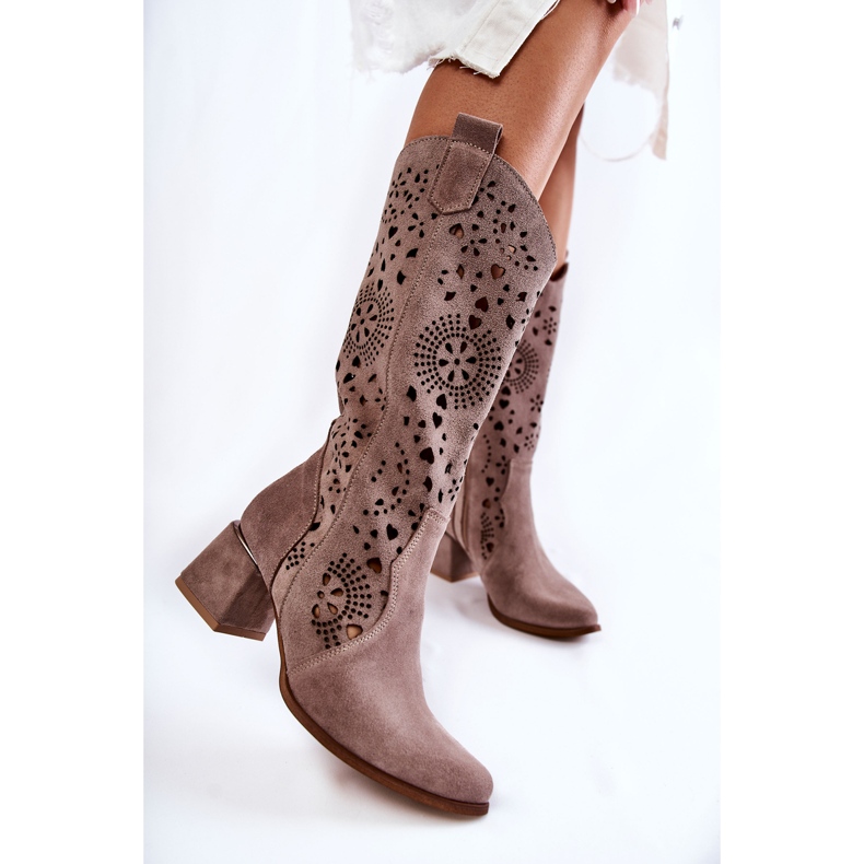 Lewski Shoes Mocka Openwork Boots Lewski Skor 3171 Cappucino brun 1