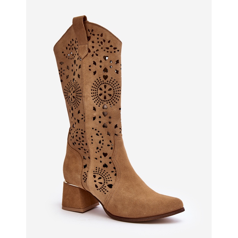 Lewski Shoes Mocka Openwork Boots Lewski Skor 3171 Beige brun 1
