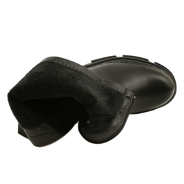 Kvinnors läderstövlar på de tjocka M. daszyński MR2127-20 svart 5