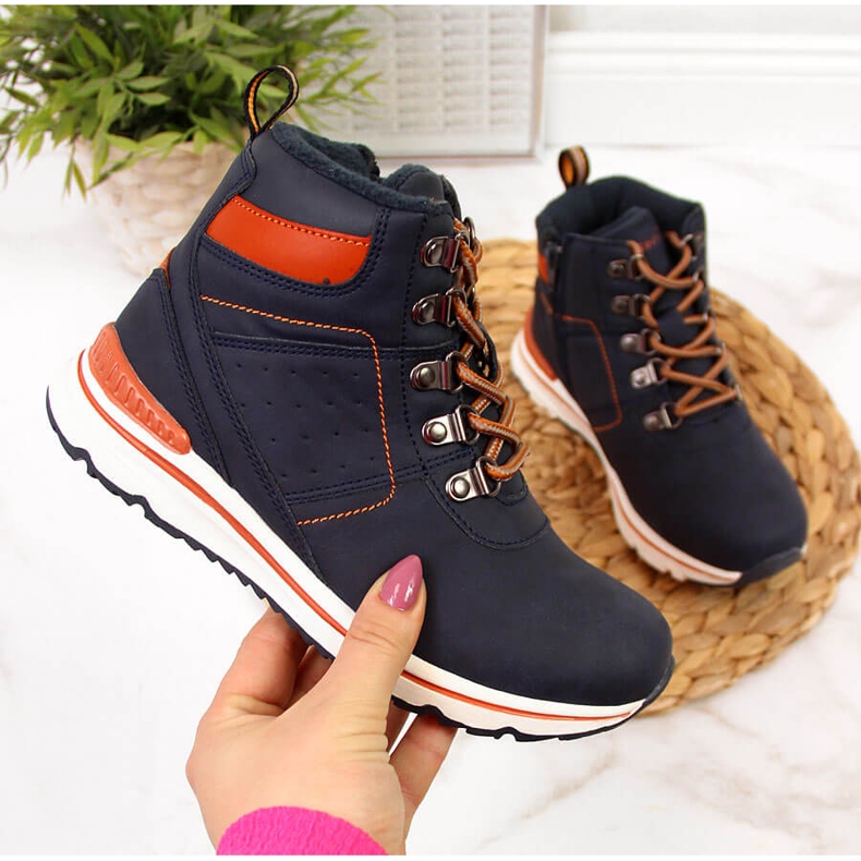 Pojkstövlar med dragkedja marinblå McKeylor 1