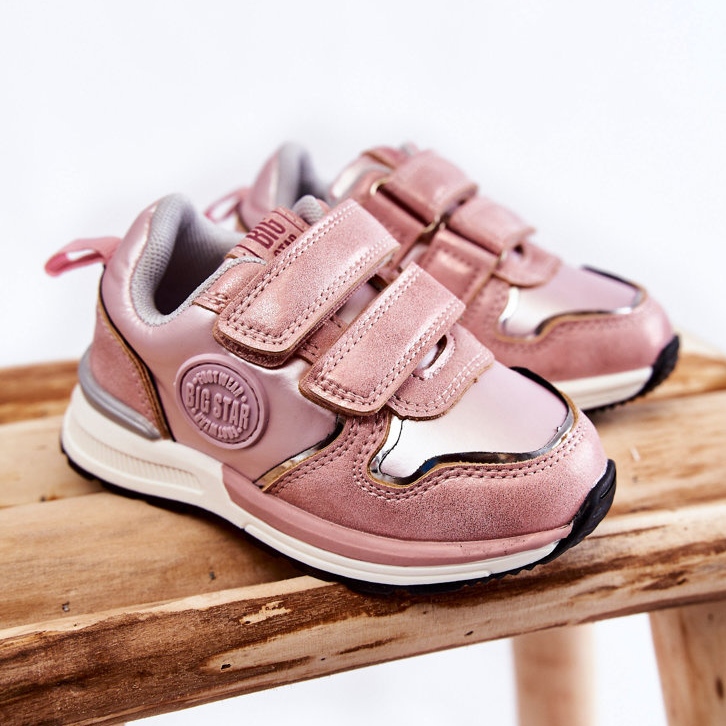 Sportskor för barn Kardborreband Memory Foam System Big Star KK374180 Rosa 1