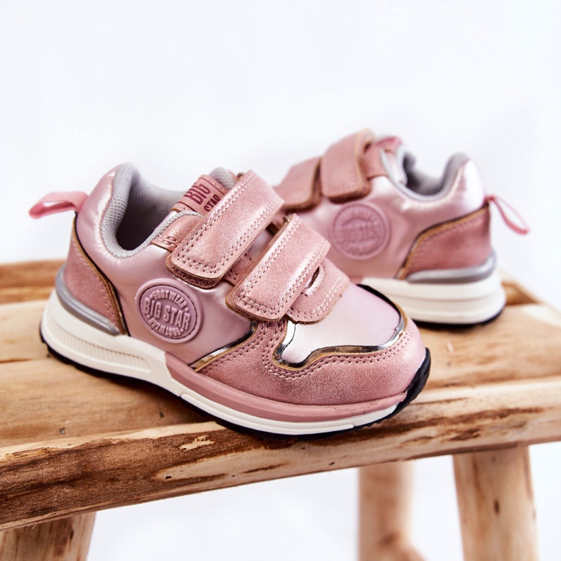 Sportskor för barn Kardborreband Memory Foam System Big Star KK374180 Rosa 2