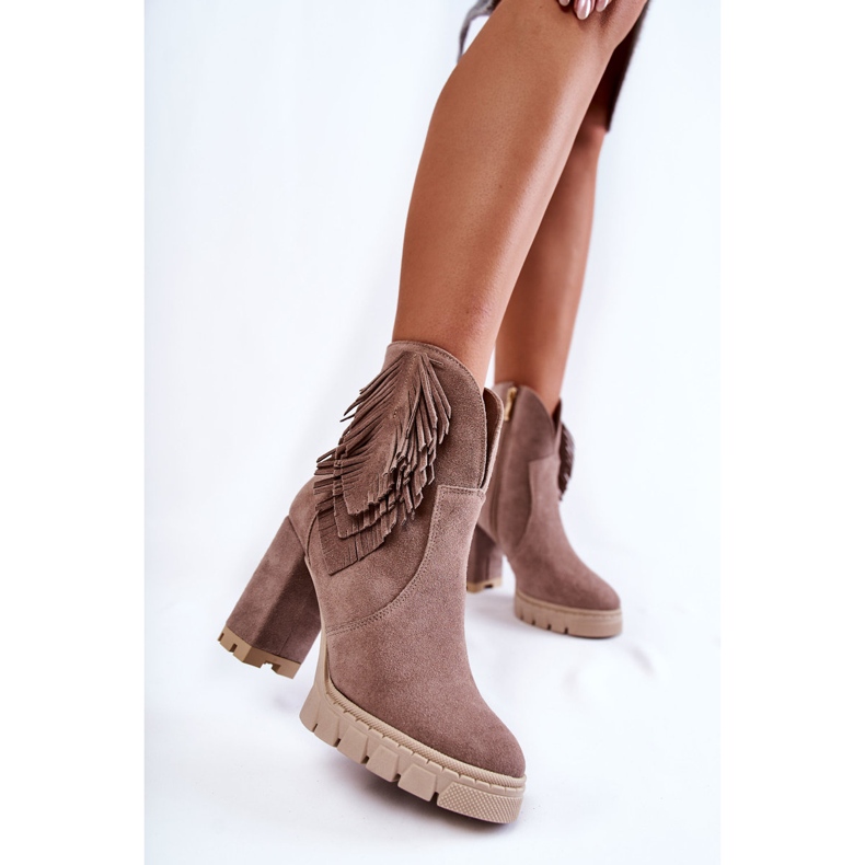 Lewski Shoes Platformstövlar i mocka Lewski Skor 3251 Cappucino brun 1