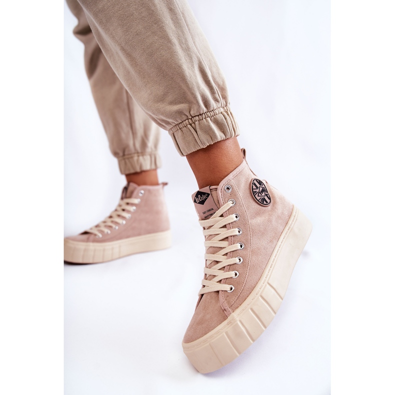 Lee Cooper LCJ-22-31-1434L Beige High Sneakers 1