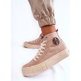 Lee Cooper LCJ-22-31-1434L Beige High Sneakers 2