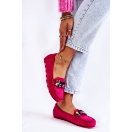PS1 Loafers i mocka för kvinnor med Fuchsia Janetta-dekorationer rosa 2