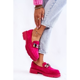 PS1 Loafers i mocka för kvinnor med Fuchsia Karlott dekoration rosa 2