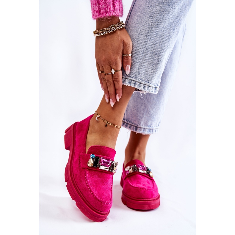 PS1 Loafers i mocka för kvinnor med Fuchsia Karlott dekoration rosa 1
