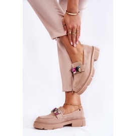 PS1 Dam Loafers Mockaskor med beige Karlott-dekoration 2