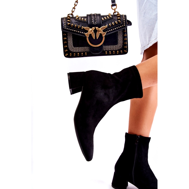 WD1 Höga stövlar i mocka för kvinnor Black Gloriss 8098-1 svart 2