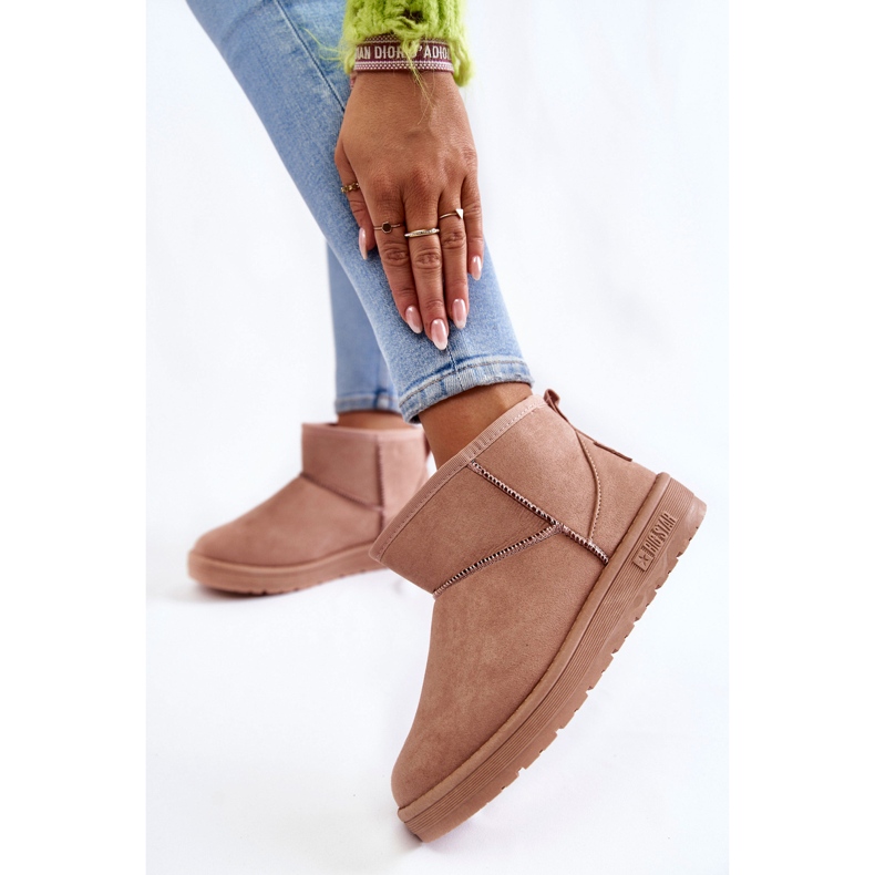 Isolerade snöstövlar för kvinnor Big Star KK274293 Ljusrosa 2