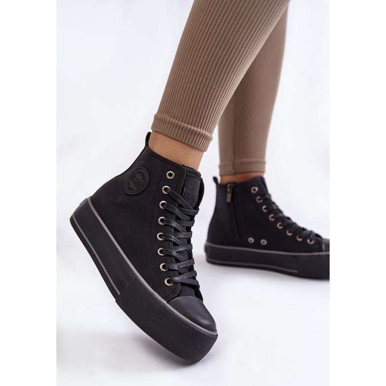 Högisolerade Sneakers för kvinnor Big Star KK274173 Svart 1