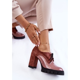 PA2 Fashionabla mocka och lackade stövlar på den rosa carisa-plattformen 1