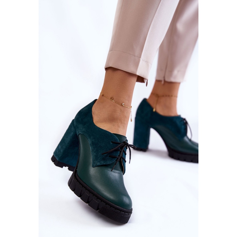 PA2 Fashionabla stövlar i mocka och läder på Green Carisa-plattformen grön 1