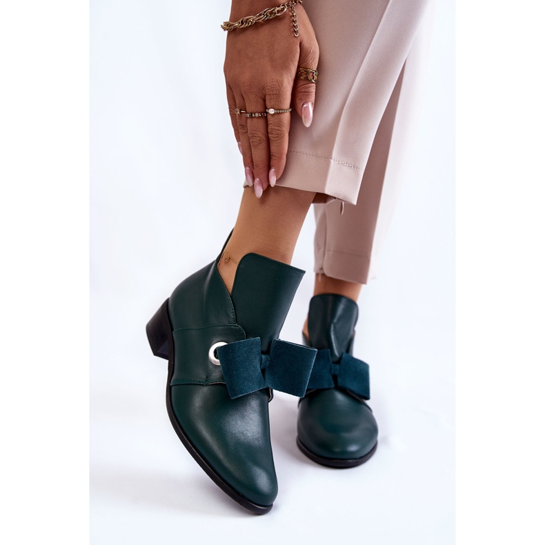 Skinnskor med mockarosett, gröna 1