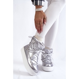 Fashionabla snöstövlar i silver för kvinnor 1