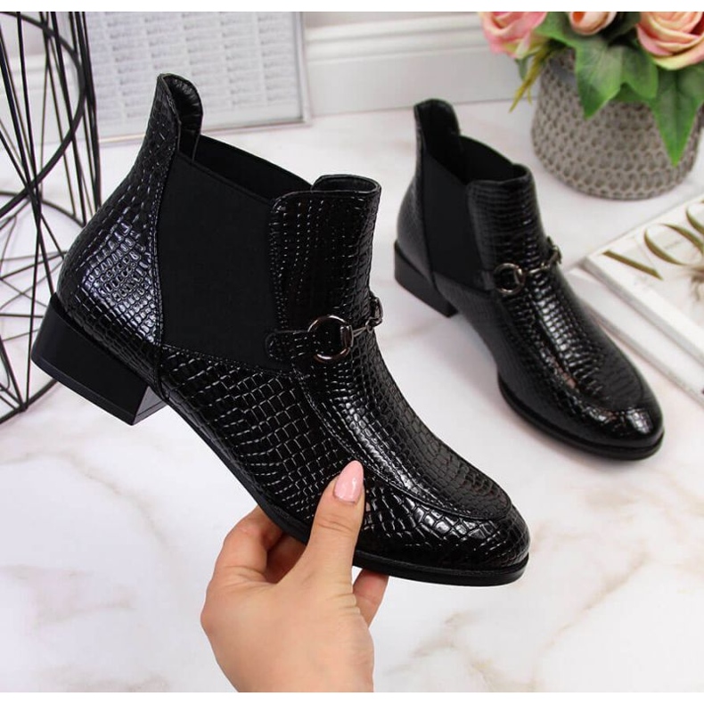 Lackad Chelsea stövel Filippo W PAW269 svart 1