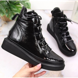 Läderlackade isolerade stövlar Artiker W HBH36 svart 1