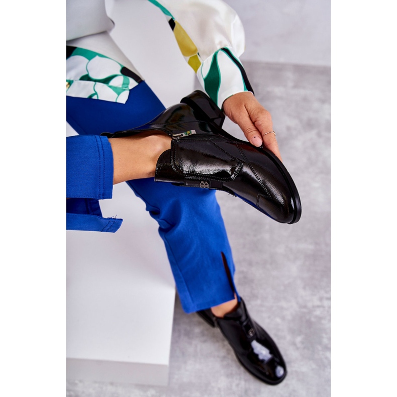 S.Barski Patentstövlar med dekoration, svart 1