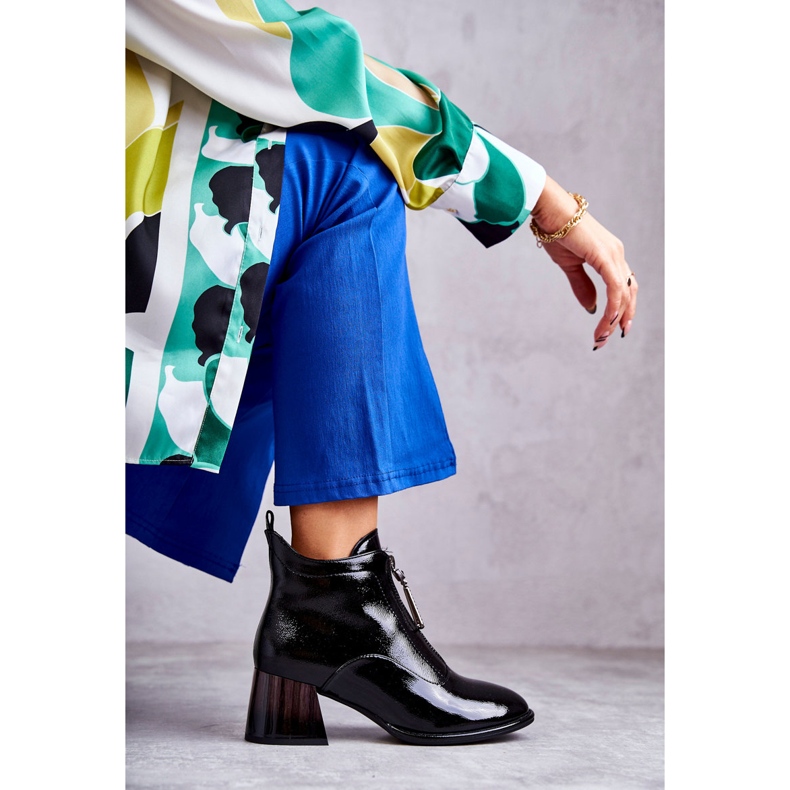 S.Barski Kvinnors ankelstövlar med dragkedjor, svart 1